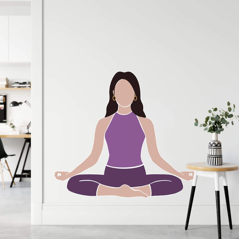 Wandtattoo Yoga - Sitzhaltung der Weisen 