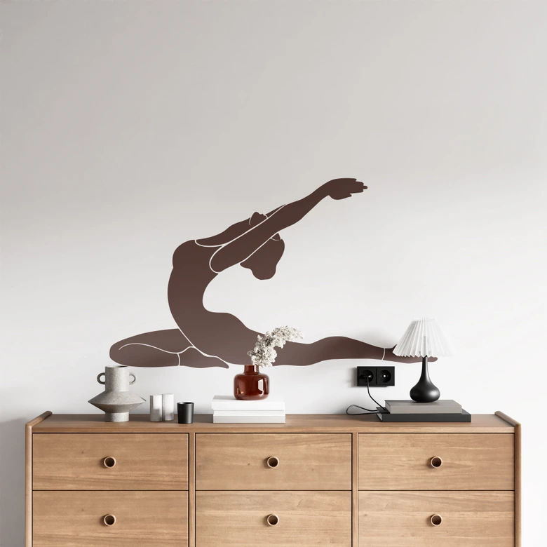 Wandtattoo Yoga Taube Silhouette einfarbig 