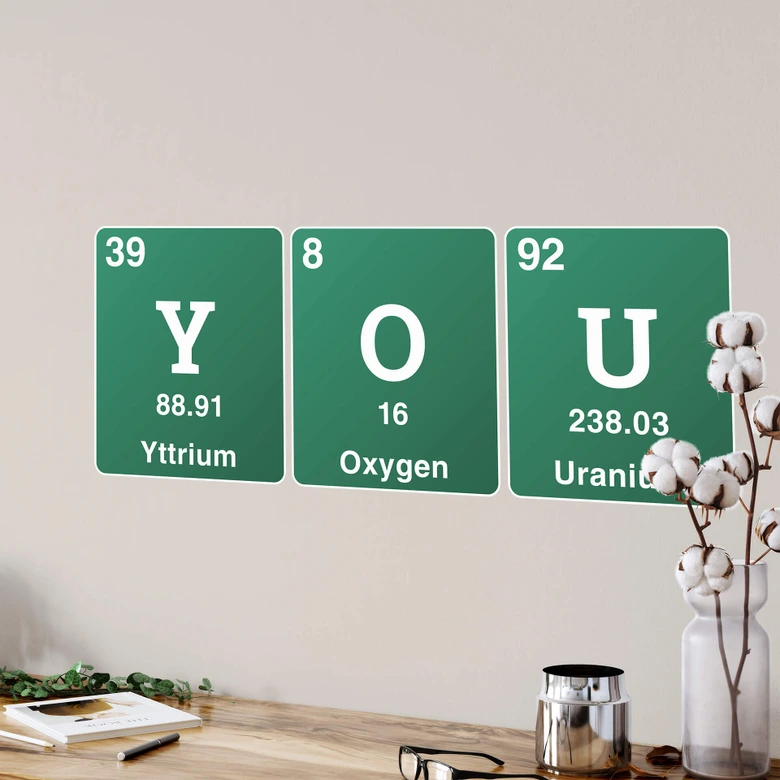 Wandtattoo You - Wort aus dem Periodensystem 