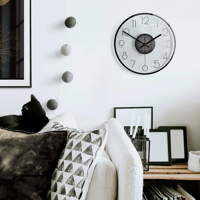 Horloge murale en verre - Moderne avec chiffres 02 