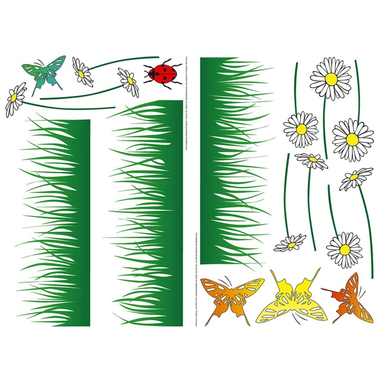 Wandsticker Marienkäfer und Margerite  
