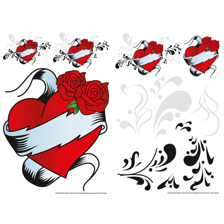 Wandsticker Herz und Rose  