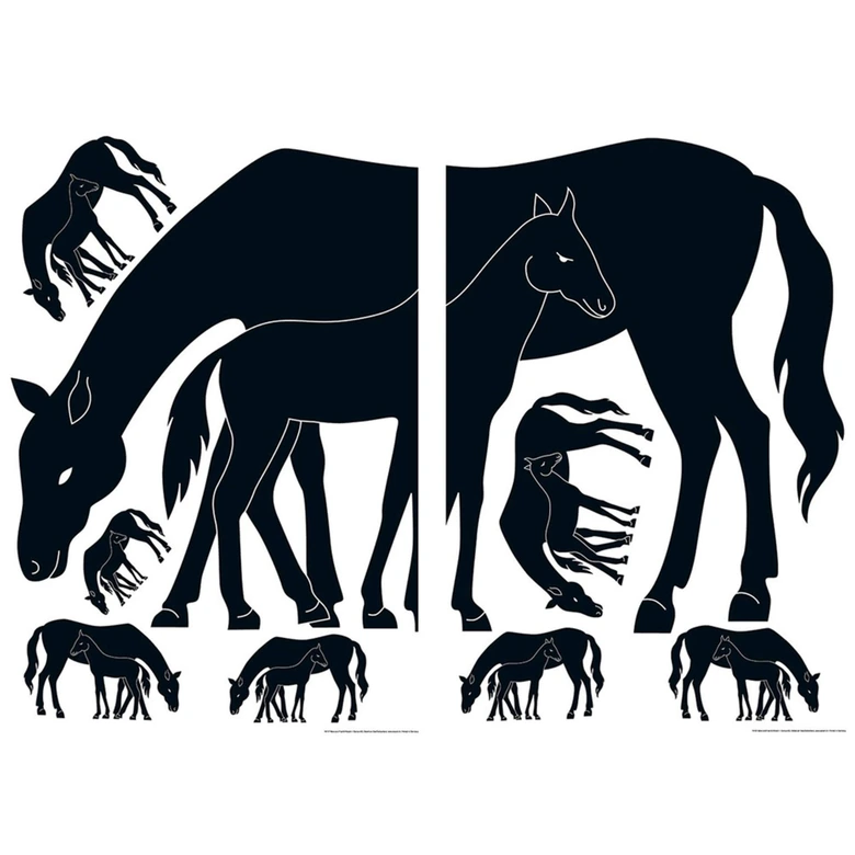 Muursticker Paard met Veulentje 