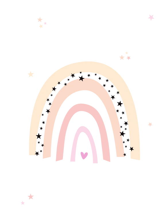 Personalisiertes Poster Regenbogen - rosa 