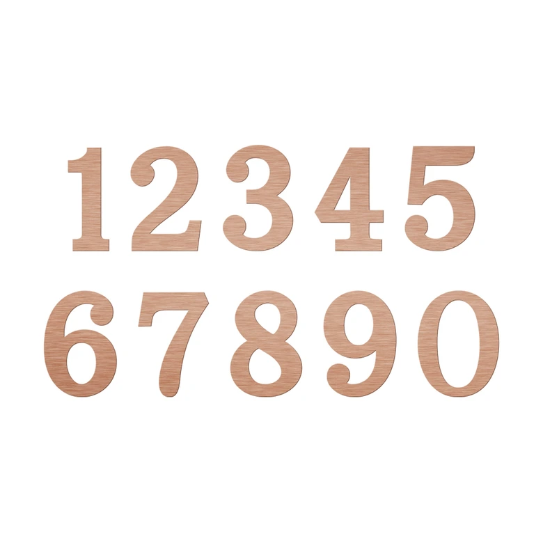 Numéros Alu-Dibond - numéros de maison - effet cuivre 