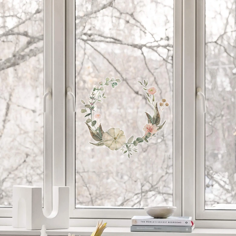 Fensterbild Zarter Blütenkranz 