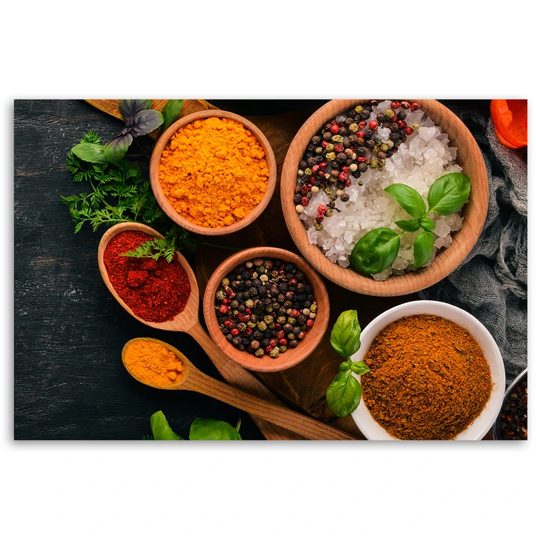 Leinwandbild, Aromatische Gewürze Küche 