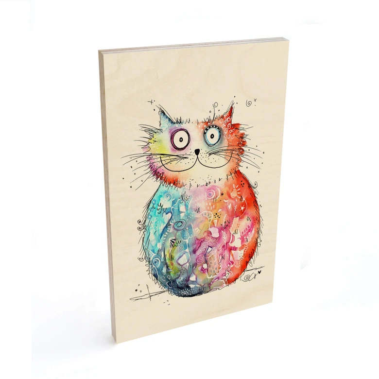 Holzbild Hagenmeyer - Happy Cat 