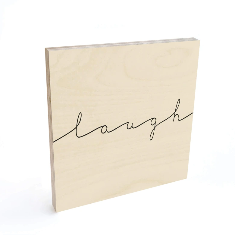 Holzbild Laugh - Quadratisch 