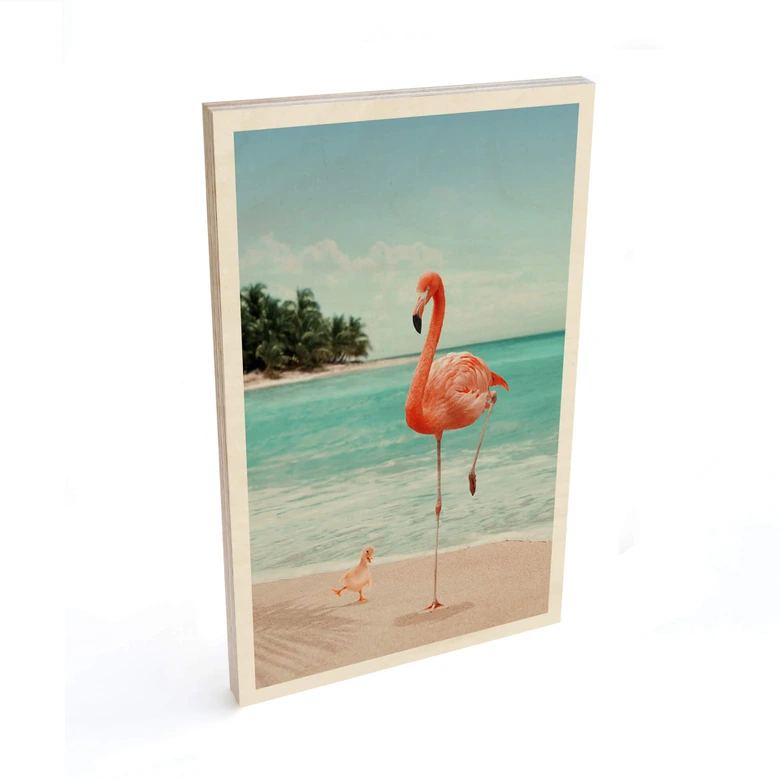 Holzbild Loose - Wannabe Flamingo 