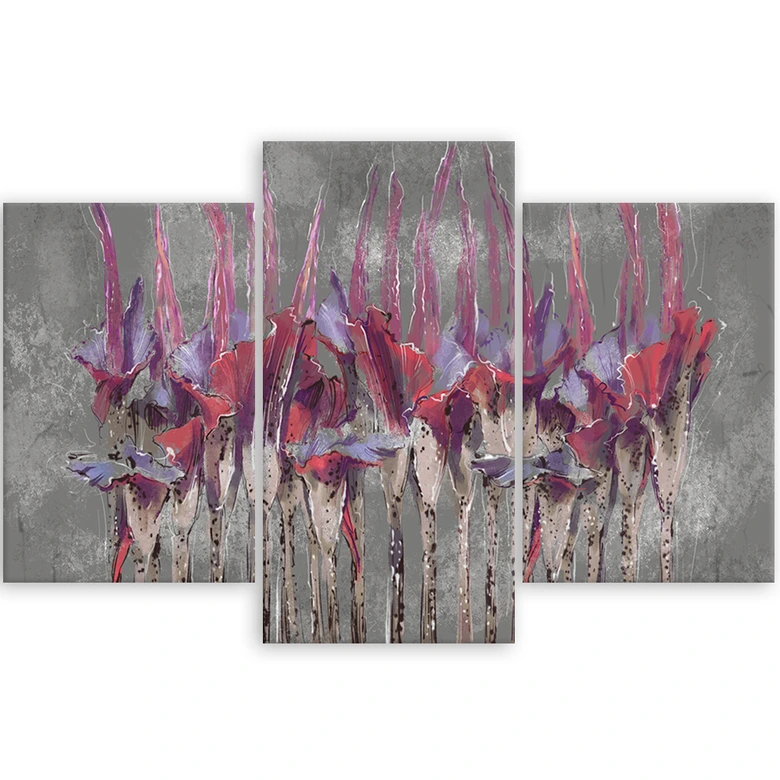 Leinwandbild 3 teilig, Pflanzen Blumen Simnitło 