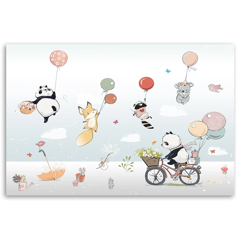 Leinwandbild, Bunte Luftballons Tiere 
