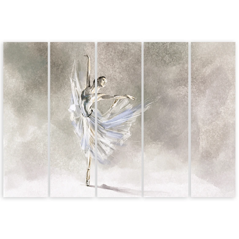 Leinwandbild 5 teilig, Ballerina Pirouet 