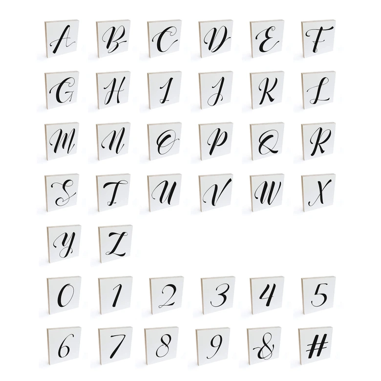 Dekobuchstaben zum Hinstellen - Schreibschrift - 15x15 cm 