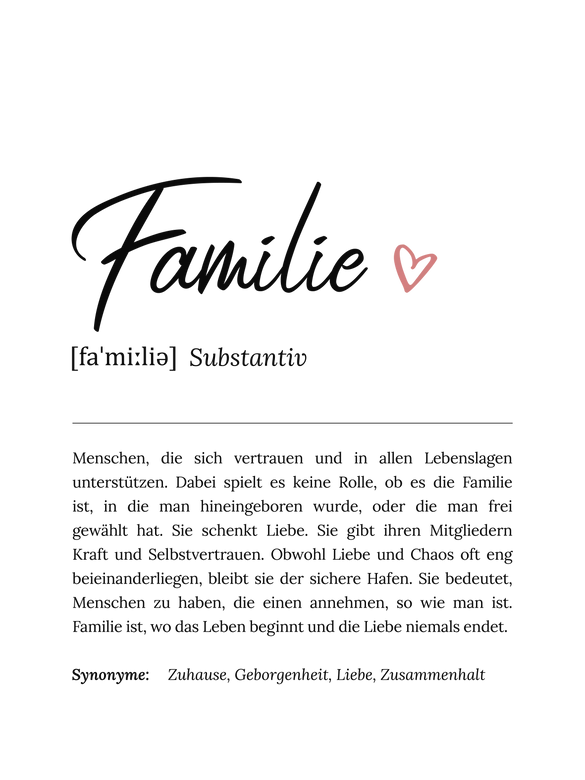 Personalisiertes Poster Definition - Familie 