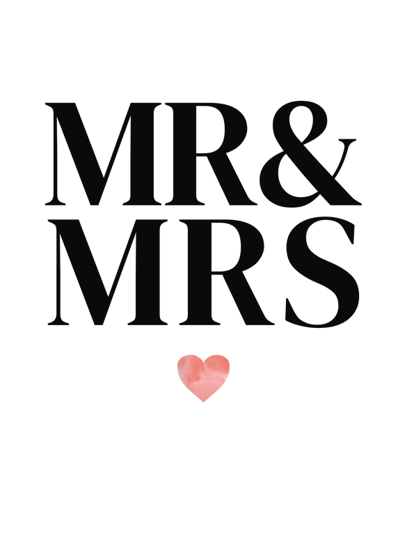 Personalisiertes Poster Mr & Mrs - Klassisch 