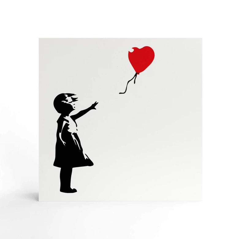 Bloc en bois à poser - Banksy - La fille au ballon rouge 