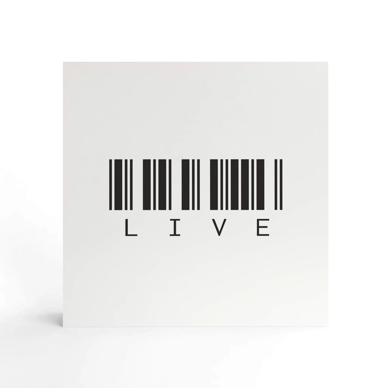 Houten Decoratieblok Streepjescode Live 