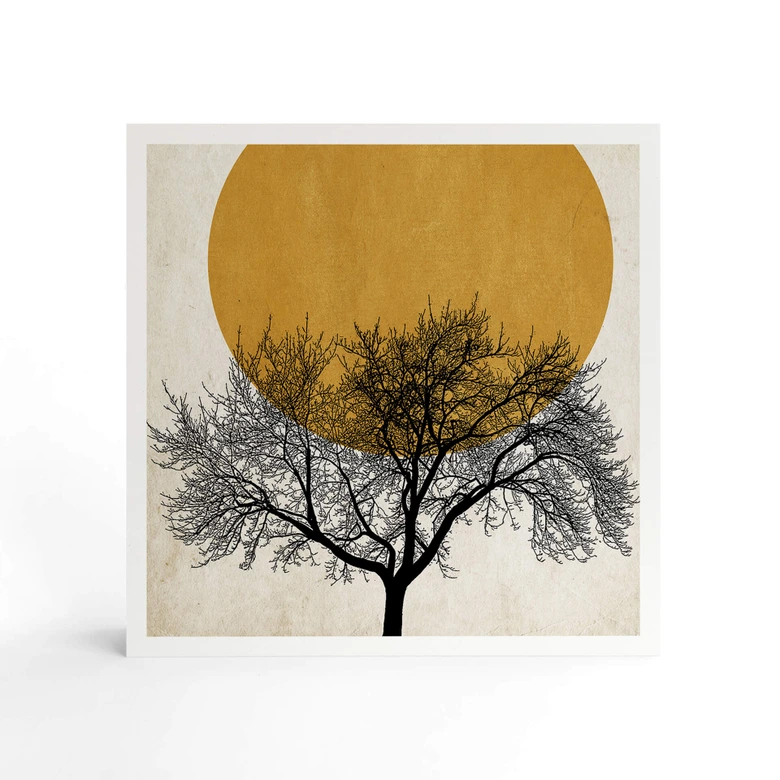 Quadro in legno da appoggio Kubistika - Mattina d'inverno 