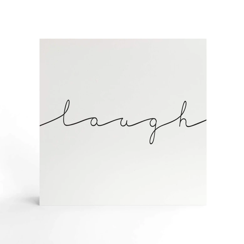 Wood Print to put up - Laugh - 15x15 cm 