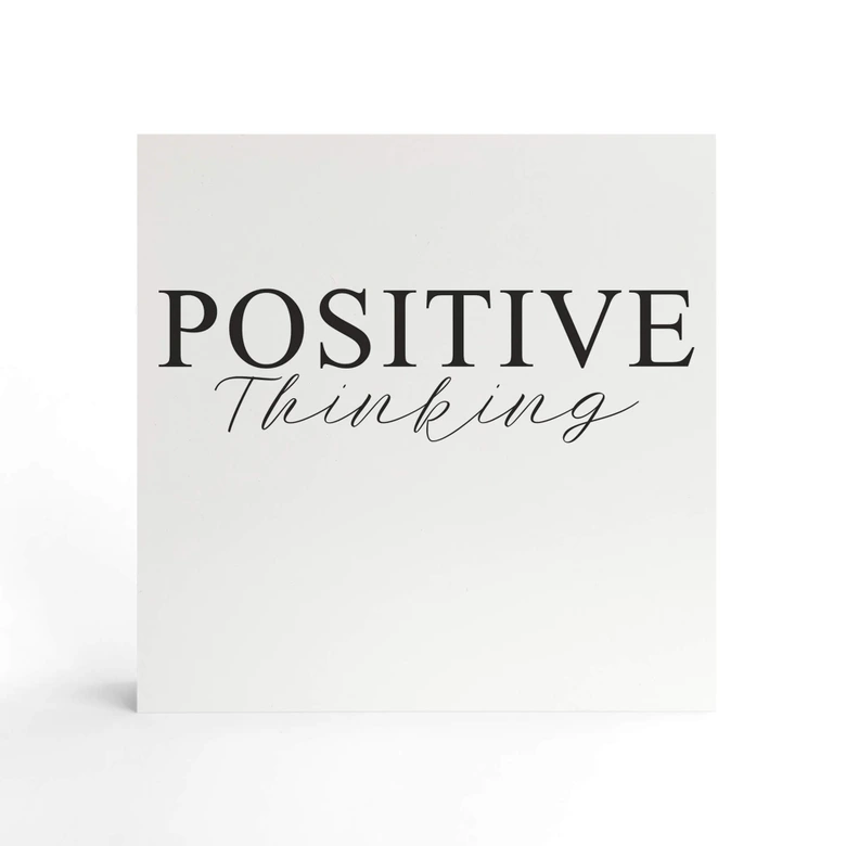 Houten Decoratieblok - Positive Thinking 