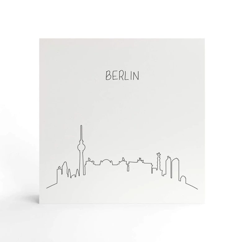 Houten Decoratieblok Skyline Berlijn 