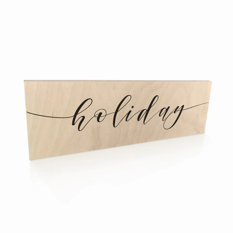 Holzschild Holiday 