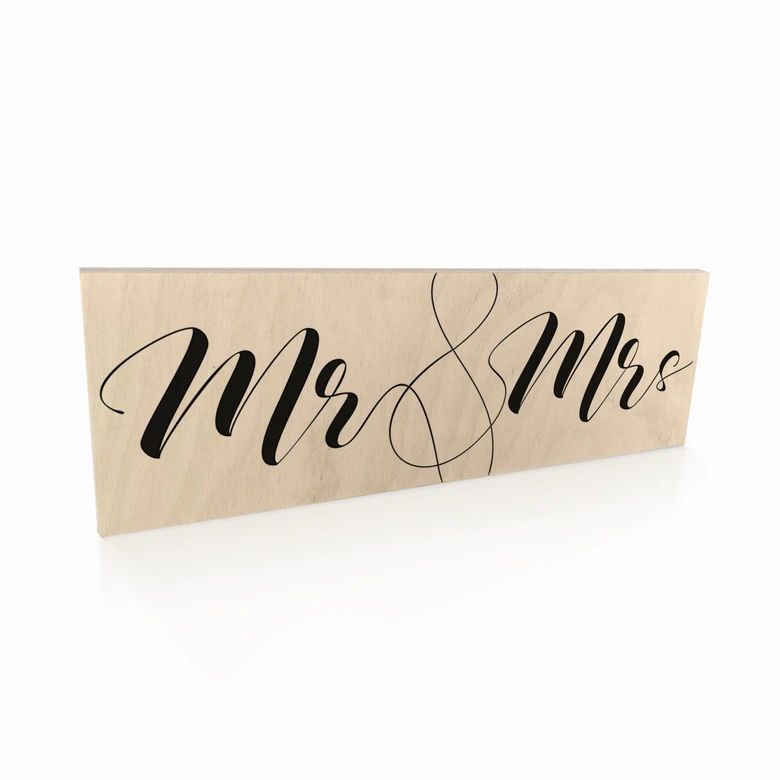 Holzschild Mr and Mrs 
