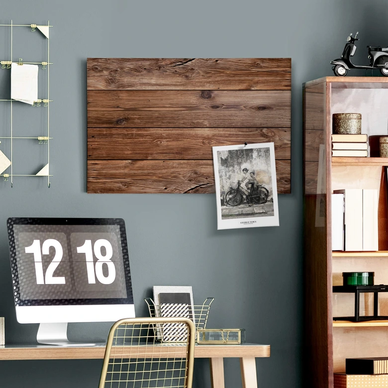 Canvas Prikbord - Houten Panelen 