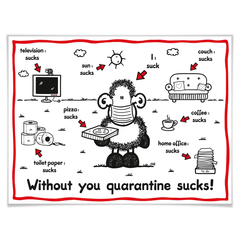 Poster Sheepworld - Quarantine sucks 