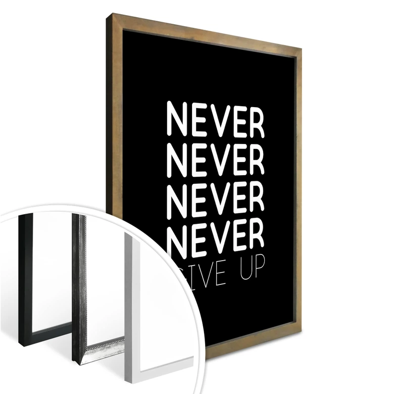 Poster Never give up 