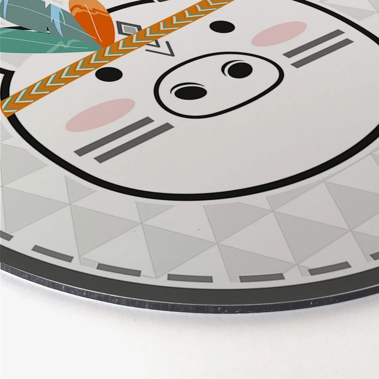 Alu-Dibond - Indianer-Schwein - Rund 