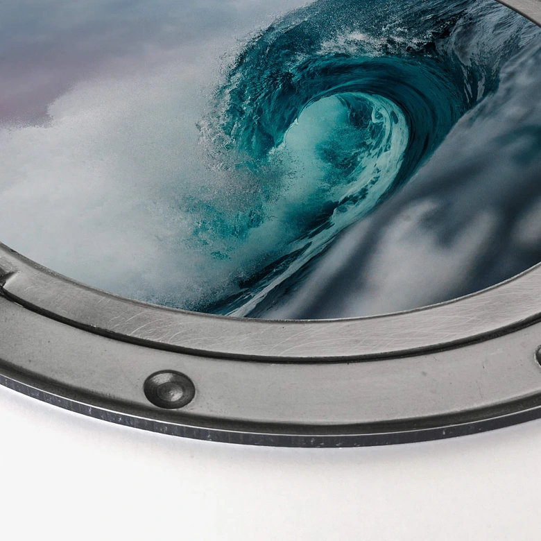 Alu-Dibond 3D Optik - Das tosende Meer - Rund 