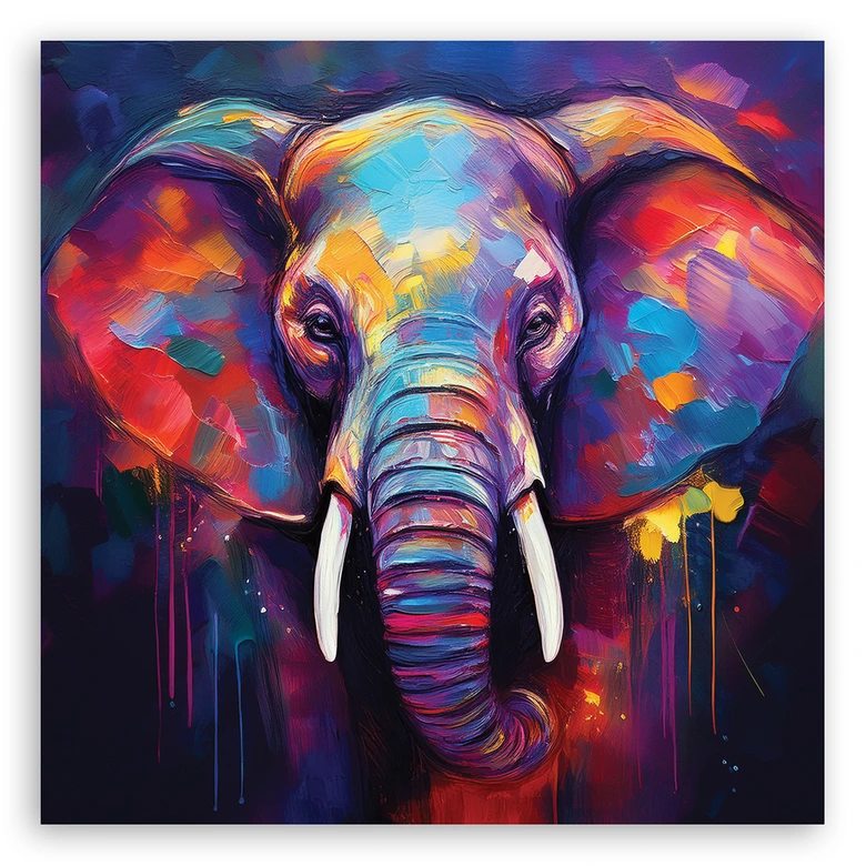 Leinwandbild Elefant Tiere Pop Art 