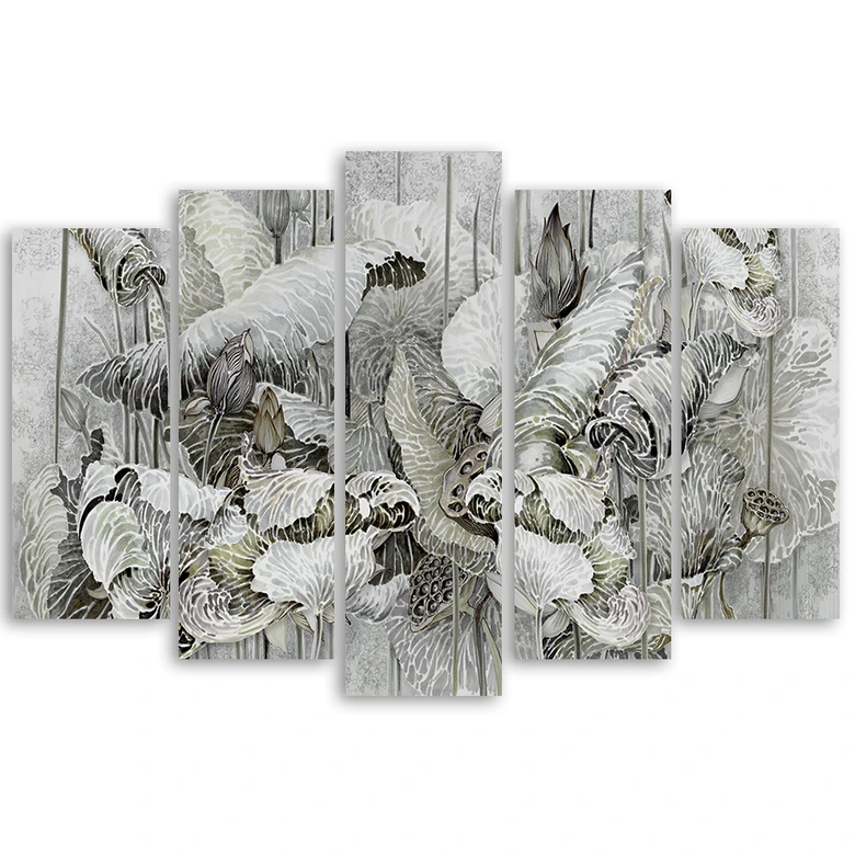 Leinwandbild 5 teilig, Saint Lotos Blumen 
