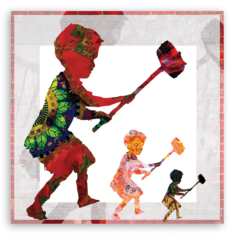 Leinwandbild, Banksy Boy mit einem Hammer 