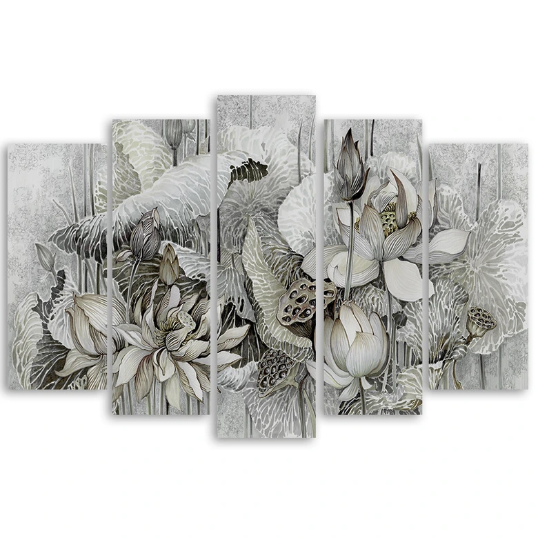 Leinwandbild 5 teilig, Saint Lotos Blumen 