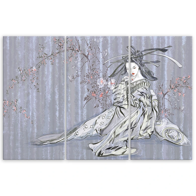 3-delige canvas print, traditionele Japanse Geisha 