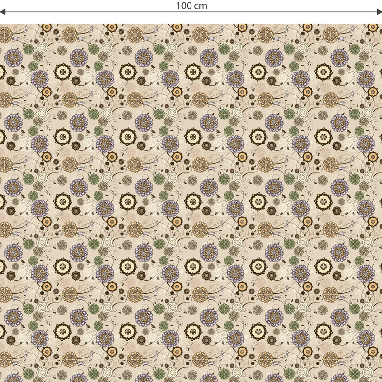 Sticker meuble, Film décoratif adhésif - lavable - Fleurs rétro 