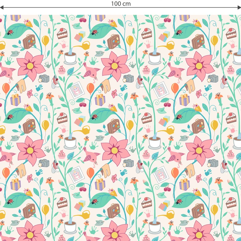 Möbelfolie, Dekofolie - abwischbar - Kunterbunt 