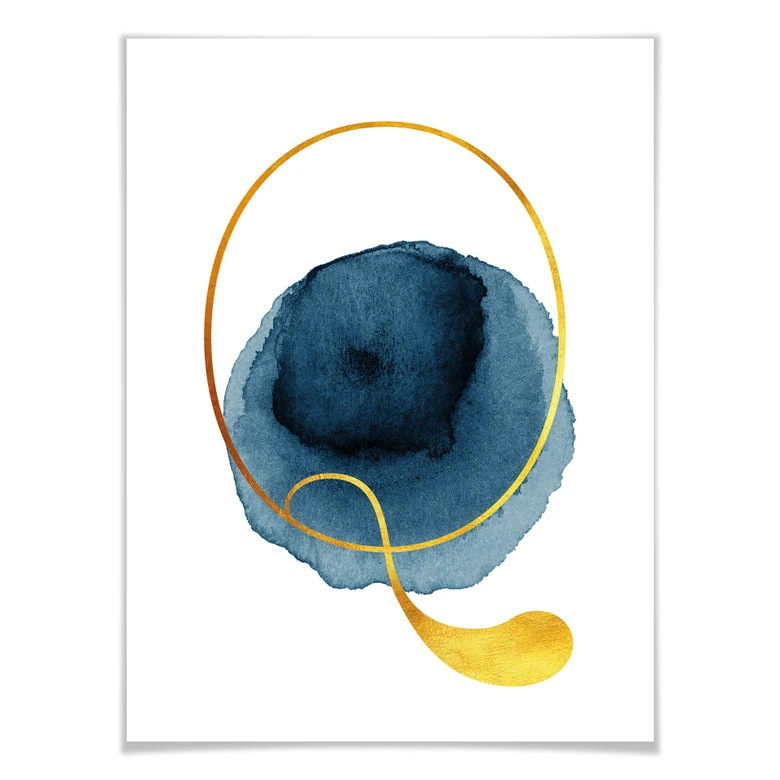 Poster – Een Gouden letter Q 
