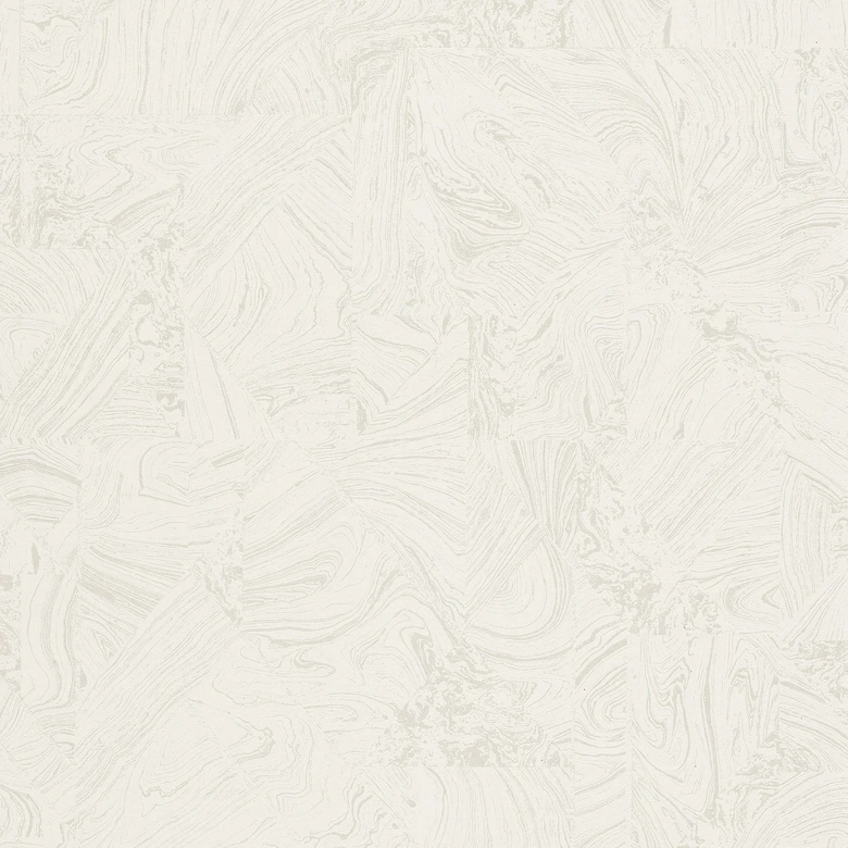 PVC-vrij grafisch vliesbehang met marmer look en metallic effect in wit 