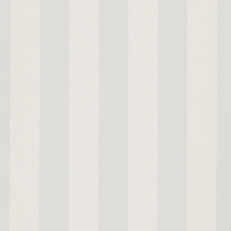 Papel pintado no tejido sin PVC con rayas y efecto metálico en blanco, plata 