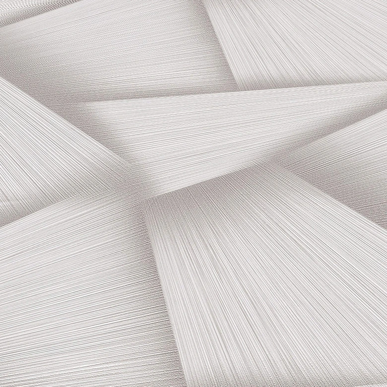 Vliestapete mit geometrischen Formen und Metallic-Effekt in creme 