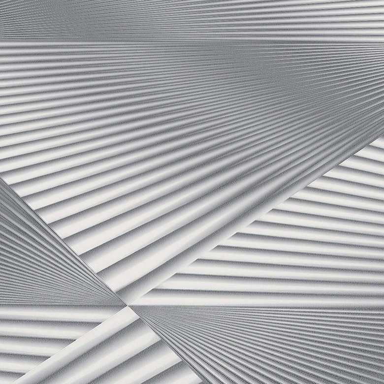 Tapeta z włókniny z graficznymi próbkami i metalicznym efektem w kolorze srebrnym 