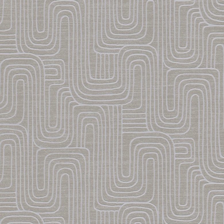 Papier peint graphique Opus gris 