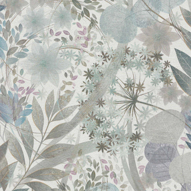 Vliestapete, Blättermotivtapete Secret Garden türkis 