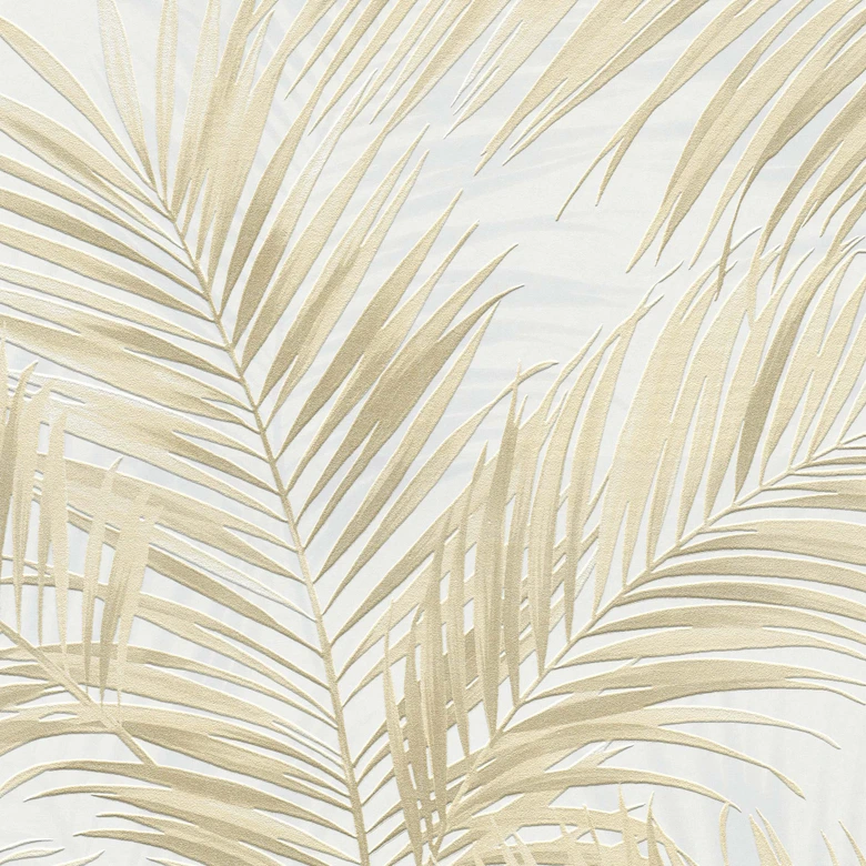 Vliestapete, Blättermotivtapete Cameo beige 