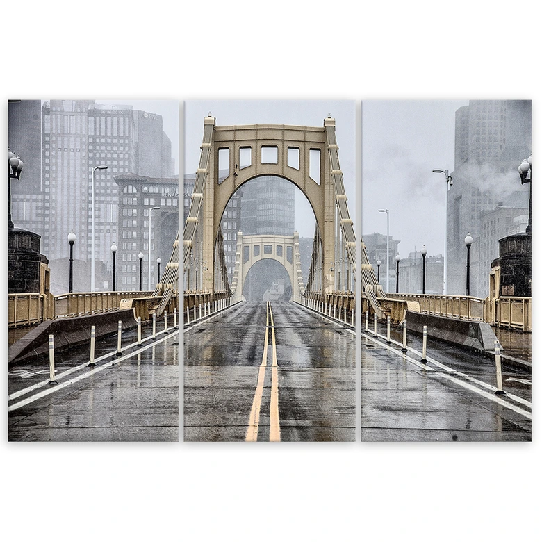 Leinwandbild 3-teilig, Brooklyn Bridge Stadt New York 