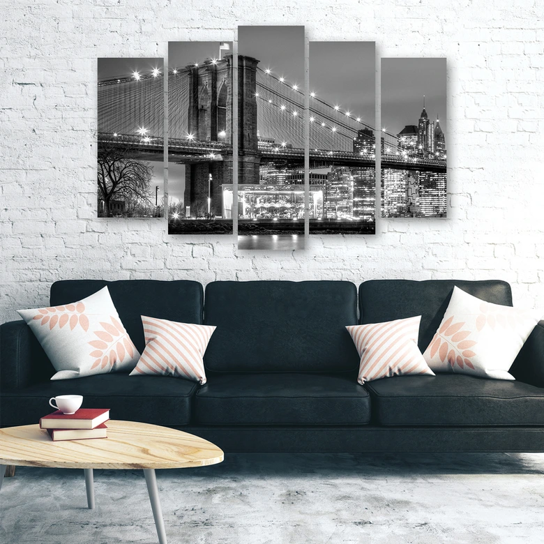 Wandbild 5-teilig, Manhattan Bridge New York 